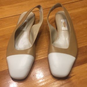 Talbots Size 7 1/2M Two-tone Leather Slingbacks